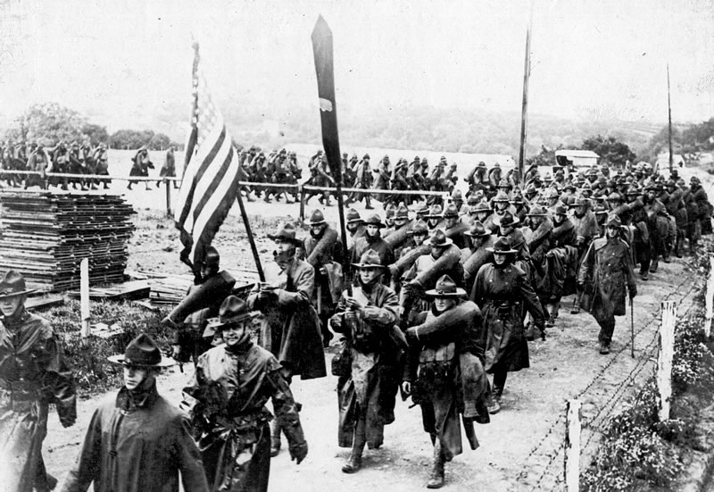 Американские войска по прибытии в Европу. 1917 г.