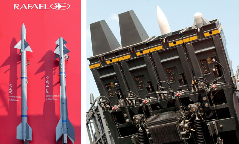 Пусковая установка SPYDER-SR имеет четыре ракеты класса &#171;воздух-воздух&#187; Derby и Phyton.
