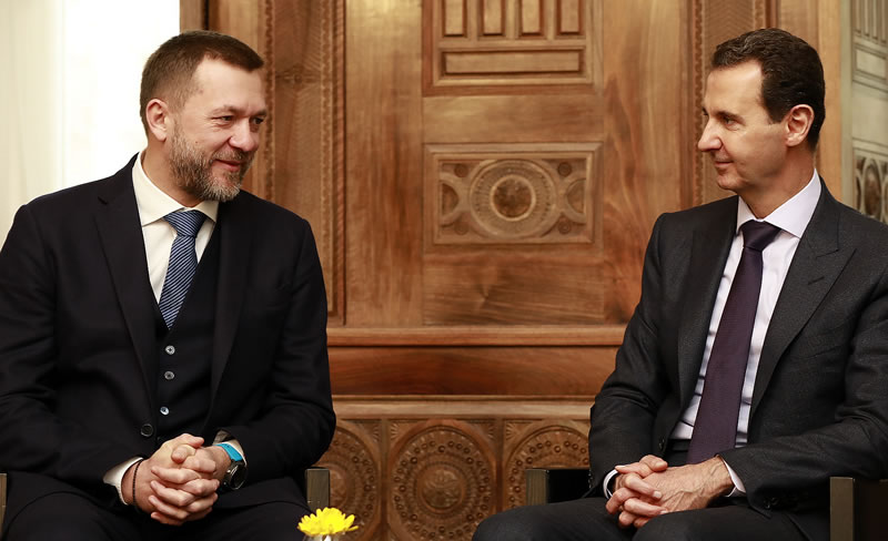 Дмитрий Саблин на встрече с президентом Сирии Башаром Асадом.