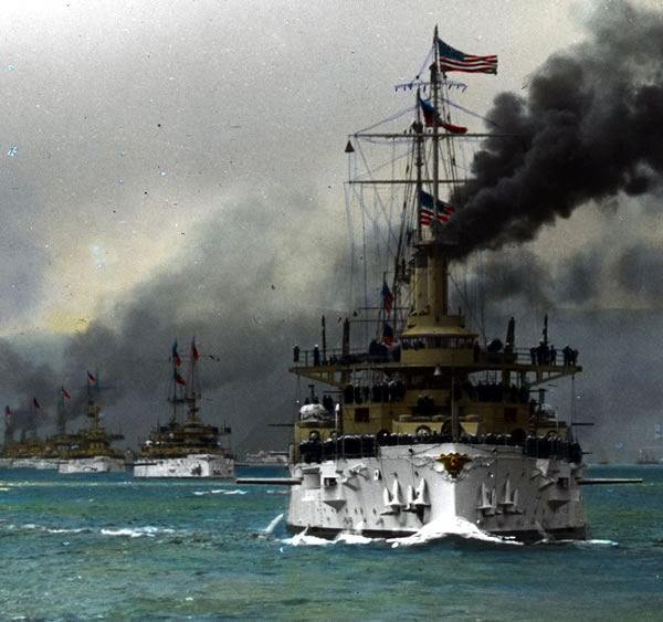 Кругосветное плавание кораблей Великого белого флота (1907-1909) ознаменовало включение Соединенных Штатов в узкий круг ведущих мировых держав.