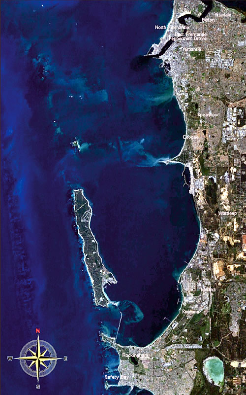 На фото из космоса хорошо виден остров Гарден-Айленд, на южной оконечности которого находится военно-морская база Stirling, на которую базируются ДЭПЛ типа Collins.