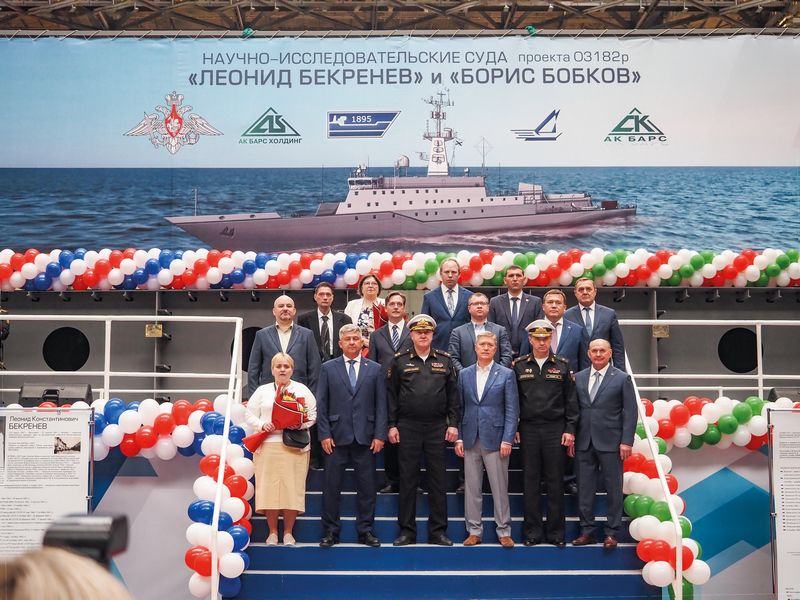 Церемония закладки корпусов двух кораблей проекта 03182р.