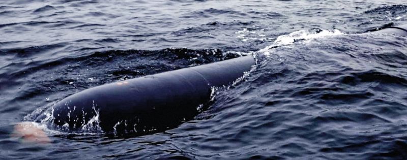 Стратегический подводный беспилотник Haeil-2 направляется к цели.